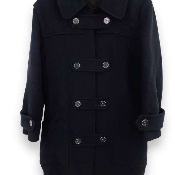 Cedric Charlier Navy and Yellow Colorblock Coat 10 Collared Button Front Pocket - Picture 8 of 9